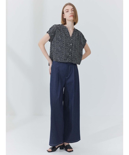 CEDNIE（セドニー）の「配色ステッチワイドデニムパンツ（その他パンツ・レディース・ブラック/ネイビー・S/M）」の14枚目の写真