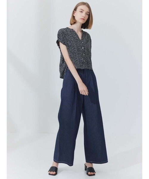 CEDNIE（セドニー）の「配色ステッチワイドデニムパンツ（その他パンツ・レディース・ブラック/ネイビー・S/M）」の15枚目の写真
