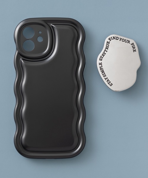 emonique（エモニーク）の「ブラケットホルダー付き うねうね メタリック/クリア iPhoneケース カバー 11/12/12pro/13/14/14pro/15/15pro（スマホケース/カバー・レディース・シルバー/ブラック/パープル/ゴールド/シルバー系その他・B/D/E/F/G/H/L/K）」の19枚目の写真