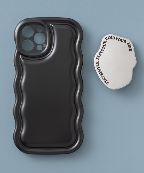 emonique（エモニーク）の「ブラケットホルダー付き うねうね メタリック/クリア iPhoneケース カバー 11/12/12pro/13/14/14pro/15/15pro（スマホケース/カバー・レディース・シルバー/ブラック/パープル/ゴールド/シルバー系その他・B/D/E/F/G/H/L/K）」の20枚目の写真