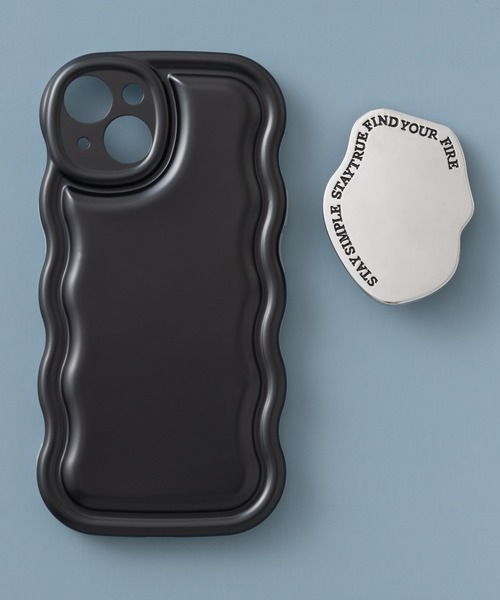 emonique（エモニーク）の「ブラケットホルダー付き うねうね メタリック/クリア iPhoneケース カバー 11/12/12pro/13/14/14pro/15/15pro（スマホケース/カバー・レディース・シルバー/ブラック/パープル/ゴールド/シルバー系その他・B/D/E/F/G/H/L/K）」の22枚目の写真
