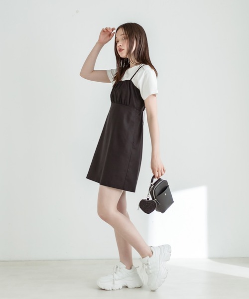 OLIVE des OLIVE（オリーブデオリーブ）の「ミニキャミワンピース　1031090610（ワンピース・レディース・チェック/ライム/ブラック・FREE）」の5枚目の写真