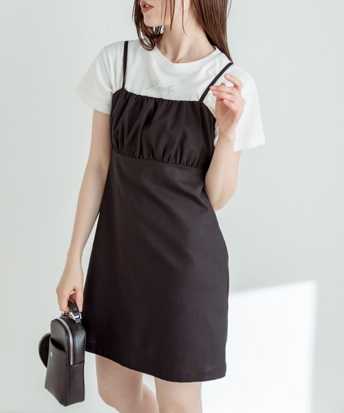 OLIVE des OLIVE（オリーブデオリーブ）の「ミニキャミワンピース　1031090610（ワンピース・レディース・チェック/ライム/ブラック・FREE）」の7枚目の写真
