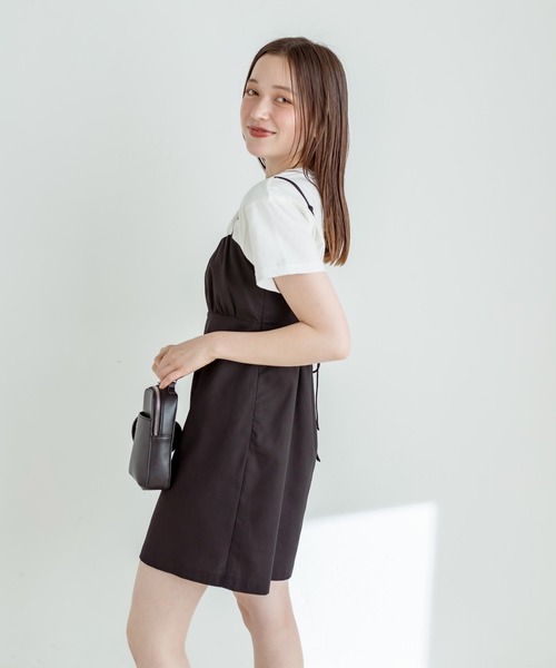 OLIVE des OLIVE（オリーブデオリーブ）の「ミニキャミワンピース　1031090610（ワンピース・レディース・チェック/ライム/ブラック・FREE）」の8枚目の写真