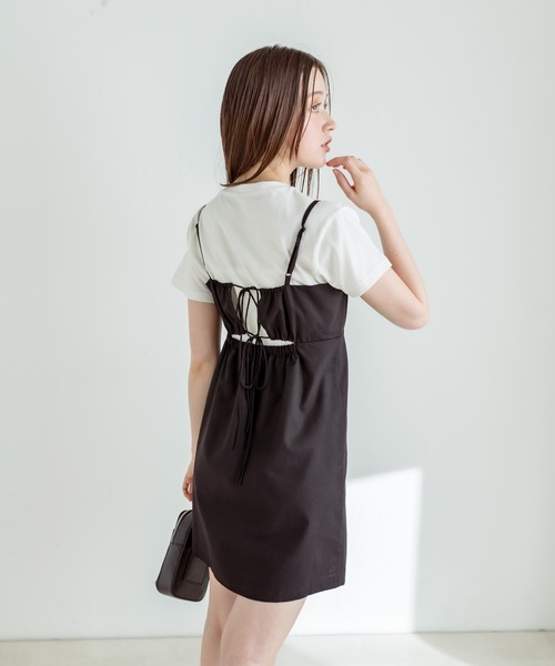 OLIVE des OLIVE（オリーブデオリーブ）の「ミニキャミワンピース　1031090610（ワンピース・レディース・チェック/ライム/ブラック・FREE）」の9枚目の写真