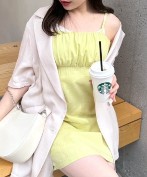 OLIVE des OLIVE（オリーブデオリーブ）の「ミニキャミワンピース　1031090610（ワンピース・レディース・チェック/ライム/ブラック・FREE）」の13枚目の写真