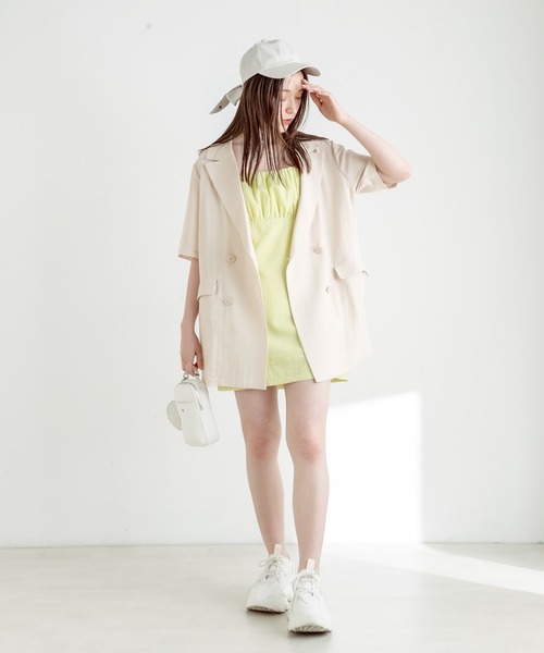 OLIVE des OLIVE（オリーブデオリーブ）の「ミニキャミワンピース　1031090610（ワンピース・レディース・チェック/ライム/ブラック・FREE）」の14枚目の写真