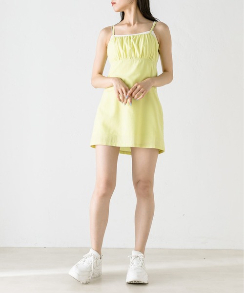OLIVE des OLIVE（オリーブデオリーブ）の「ミニキャミワンピース　1031090610（ワンピース・レディース・チェック/ライム/ブラック・FREE）」の18枚目の写真