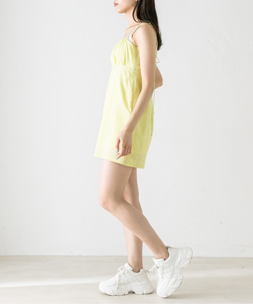 OLIVE des OLIVE（オリーブデオリーブ）の「ミニキャミワンピース　1031090610（ワンピース・レディース・チェック/ライム/ブラック・FREE）」の19枚目の写真