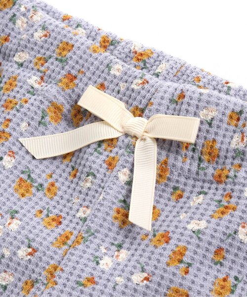 Ampersand（アンパサンド）の「お花柄前あきパジャマ（ルームウェア/パジャマ・キッズ・キナリ/ラベンダー・140/130/120/110/100/80/90）」の3枚目の写真