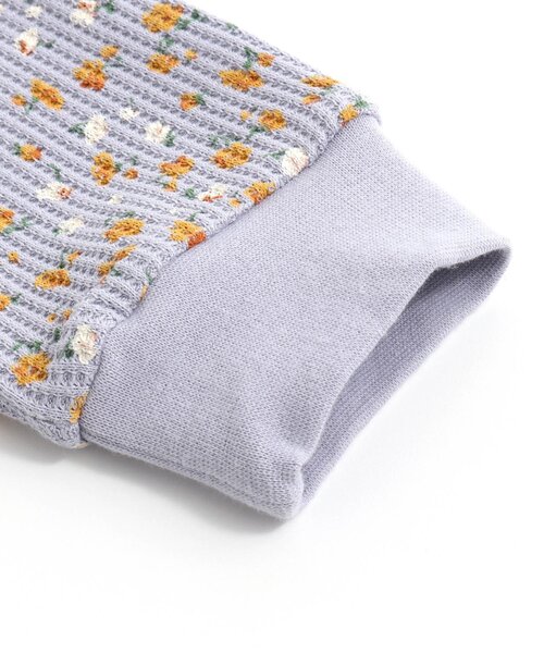 Ampersand（アンパサンド）の「お花柄前あきパジャマ（ルームウェア/パジャマ・キッズ・キナリ/ラベンダー・140/130/120/110/100/80/90）」の6枚目の写真