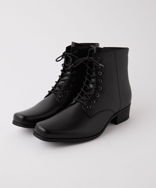 CALLNE】Squaretoe Real Leather Heelboots / スクエアトゥリアル