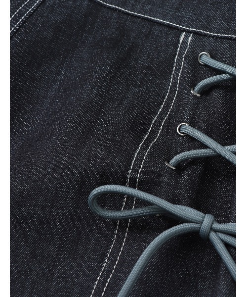 KONVINI（コンビニ）の「【SENIK 】デニム リボン ショーツ / Denim Ribbon Shorts（デニムパンツ・レディース・ブラック・SMALL）」の9枚目の写真