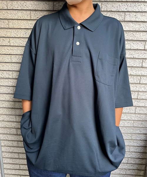 ONE DAY KMC (ワンデイケーエムシー)の「KK POLOIZM / DRY半袖ポロシャツ(ポロシャツ・メンズ・ホワイト/ロイヤルブルー/サックスブルー/ブラック/ネイビー・X3(6L~7L))」の3枚目の写真