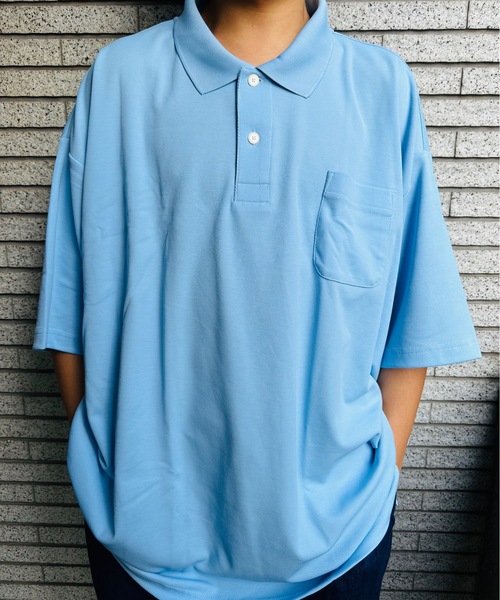 ONE DAY KMC (ワンデイケーエムシー)の「KK POLOIZM / DRY半袖ポロシャツ(ポロシャツ・メンズ・ホワイト/ロイヤルブルー/サックスブルー/ブラック/ネイビー・X3(6L~7L))」の4枚目の写真