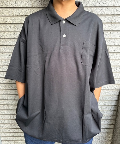 ONE DAY KMC (ワンデイケーエムシー)の「KK POLOIZM / DRY半袖ポロシャツ(ポロシャツ・メンズ・ホワイト/ロイヤルブルー/サックスブルー/ブラック/ネイビー・X3(6L~7L))」の2枚目の写真