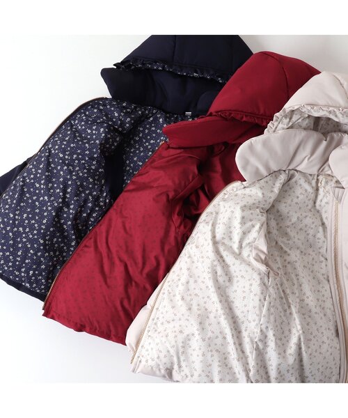 apres les cours（アプレレクール）の「【マシンウォッシャブル】ペプラム中綿アウター（ダウンジャケット/コート・キッズ・アイボリー/ブルー/エンジ/ネイビー・100/90/130/80/110/120/140）」の10枚目の写真