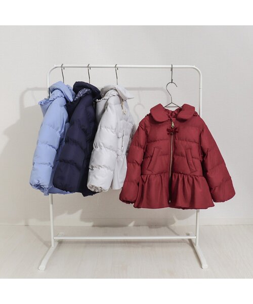 apres les cours（アプレレクール）の「【マシンウォッシャブル】ペプラム中綿アウター（ダウンジャケット/コート・キッズ・アイボリー/ブルー/エンジ/ネイビー・100/90/130/80/110/120/140）」の13枚目の写真