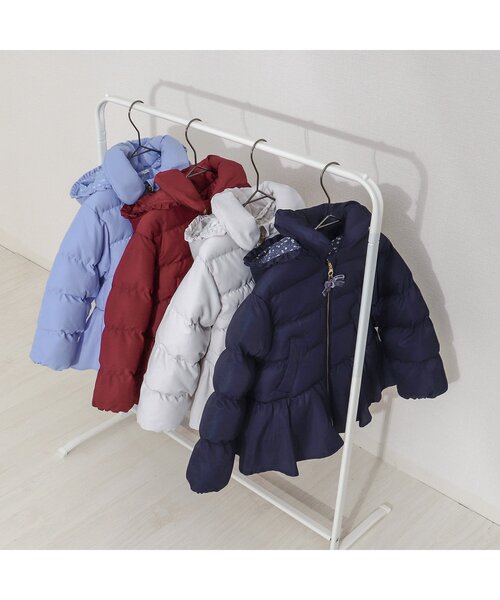 apres les cours（アプレレクール）の「【マシンウォッシャブル】ペプラム中綿アウター（ダウンジャケット/コート・キッズ・アイボリー/ブルー/エンジ/ネイビー・100/90/130/80/110/120/140）」の14枚目の写真