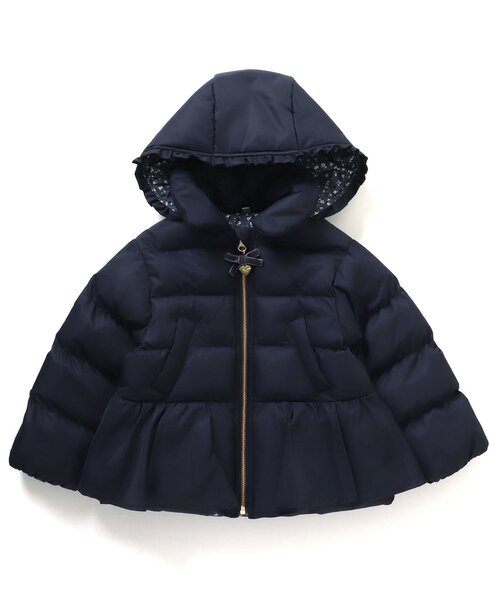 apres les cours（アプレレクール）の「【マシンウォッシャブル】ペプラム中綿アウター（ダウンジャケット/コート・キッズ・アイボリー/ブルー/エンジ/ネイビー・100/90/130/80/110/120/140）」の9枚目の写真