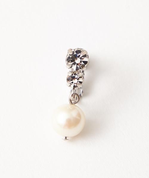 AIMER（エメ）の「2連ラインストーン×パールイヤリング（イヤリング・レディース・ゴールド/シルバー・FREE）」の9枚目の写真