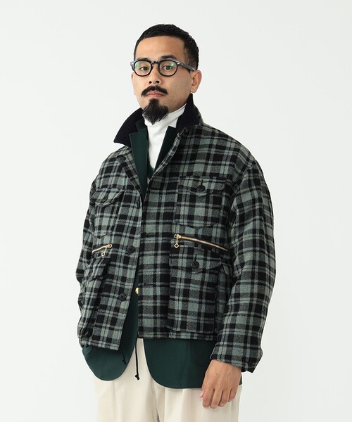 BEAMS PLUS(ビームスプラス)の「BEAMS PLUS / ブリティッシュ ツイード フィッシュンティング ジャケット(ブルゾン・メンズ・オレンジ/グリーン・L/S/M/XL)」の2枚目の写真