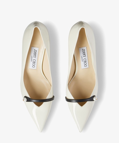 【Jimmy Choo】Rosalia 65 リザードプリントレザー パンプス Black Patent Pointed Pumps with Pearl Detail | ROSALIA 65