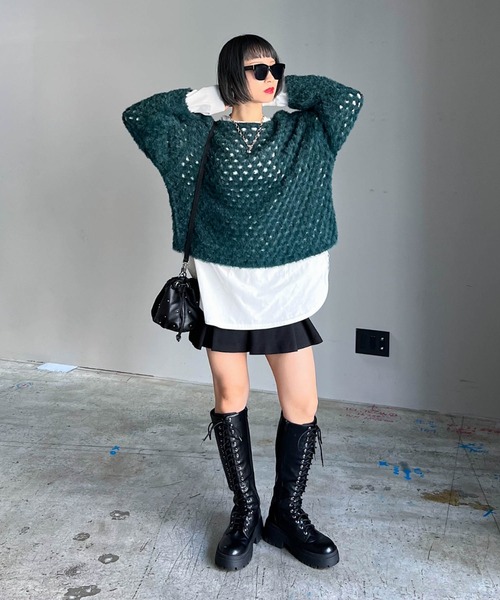 PAGEBOY（ページボーイ）の「ファブリックファンクションルーズロンT（Tシャツ/カットソー・レディース・オフホワイト/チャコールグレー/ブラック/グレイッシュベージュ・FREE）」の6枚目の写真