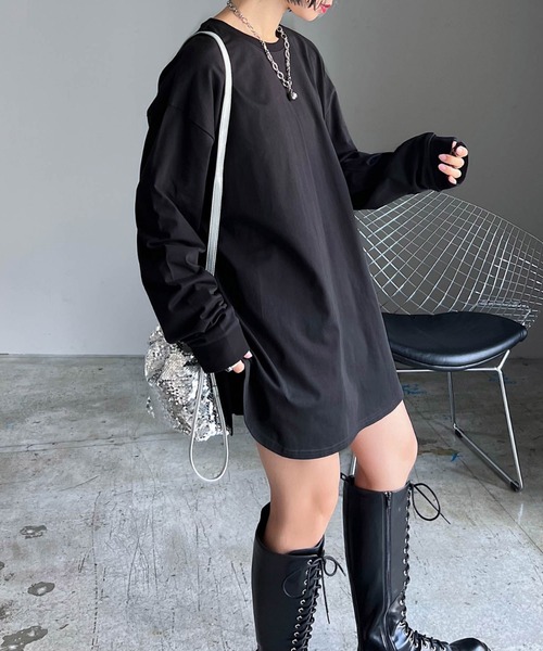 PAGEBOY（ページボーイ）の「ファブリックファンクションルーズロンT（Tシャツ/カットソー・レディース・オフホワイト/チャコールグレー/ブラック/グレイッシュベージュ・FREE）」の7枚目の写真