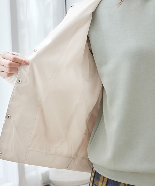 LASUD♡春使える！ノーカラーブルゾン♡新品　ライナー付 ラシュッド LASUD スナップボタンノーカラーライトブルゾン