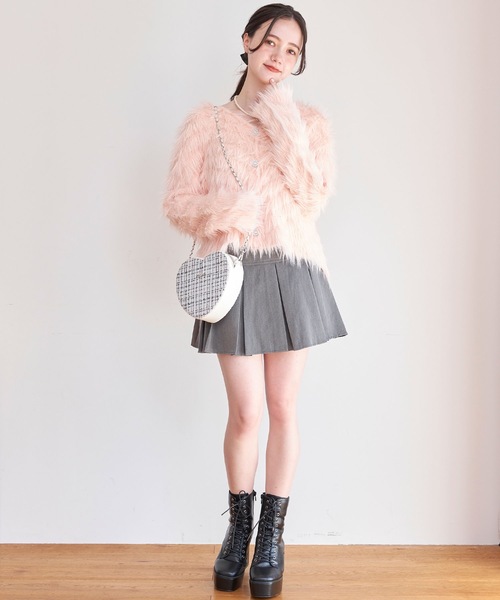 titty&Co. PETIT(ティティアンドコープティ)の「【titty&Co.PETIT 】ボックスプリーツミニスカパン(スカート・レディース・グレー/ブラック・FREE)」の4枚目の写真