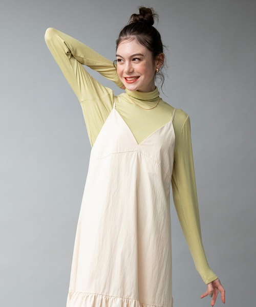 COMMRE（コムル）の「タートルリブインナー（Tシャツ/カットソー・レディース・ホワイト/チャコールグレー/ピンク/ライトグリーン・FREE）」の3枚目の写真