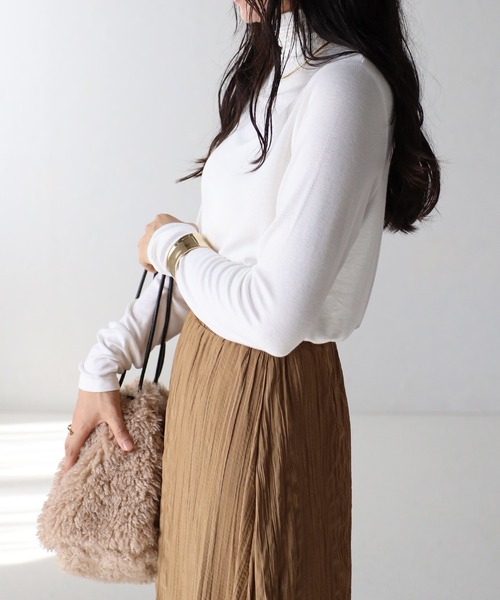 COMMRE（コムル）の「タートルリブインナー（Tシャツ/カットソー・レディース・ホワイト/チャコールグレー/ピンク/ライトグリーン・FREE）」の14枚目の写真