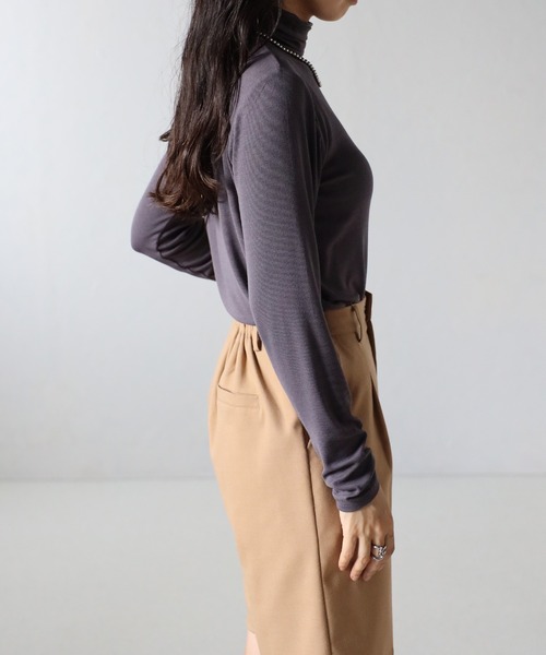 COMMRE（コムル）の「タートルリブインナー（Tシャツ/カットソー・レディース・ホワイト/チャコールグレー/ピンク/ライトグリーン・FREE）」の22枚目の写真