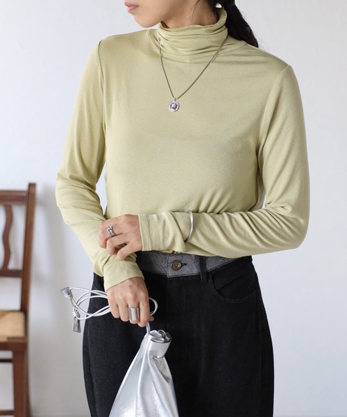 COMMRE（コムル）の「タートルリブインナー（Tシャツ/カットソー・レディース・ホワイト/チャコールグレー/ピンク/ライトグリーン・FREE）」の5枚目の写真