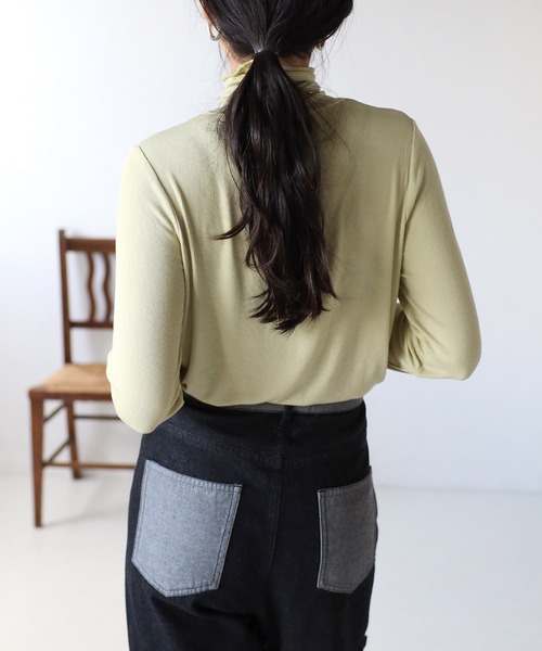 COMMRE（コムル）の「タートルリブインナー（Tシャツ/カットソー・レディース・ホワイト/チャコールグレー/ピンク/ライトグリーン・FREE）」の8枚目の写真