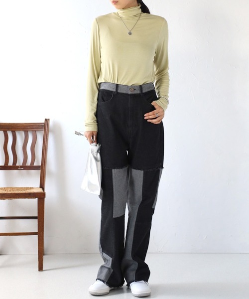 COMMRE（コムル）の「タートルリブインナー（Tシャツ/カットソー・レディース・ホワイト/チャコールグレー/ピンク/ライトグリーン・FREE）」の9枚目の写真