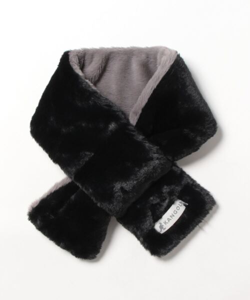 KANGOL(カンゴール)の「【KANGOL/カンゴール】リバーシブル ファー ティペット マフラー(マフラー・レディース・グリーン/グレー/ブラック/アイボリー・FREE)」の2枚目の写真