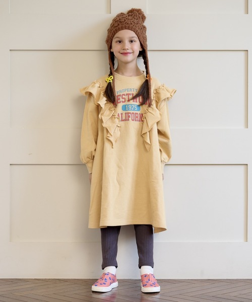 Life Support Products（ライフサポートプロダクツ）の「ボリュームフリルワンピース（90～150cm）（ワンピース・キッズ・チャコール/ラベンダー/イエロー・150/90/140/130/120/110/100）」の4枚目の写真