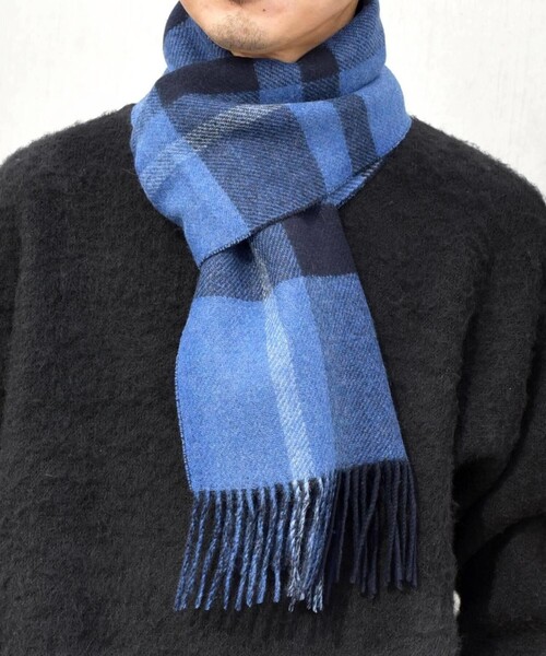 SHIPS any（シップス エニィ）の「SHIPS any: カシミヤ リバーシブル チェック マフラー◇（マフラー・メンズ・ダークグレー/ベージュ/ブルー/ネイビー・ONE SIZE）」の20枚目の写真