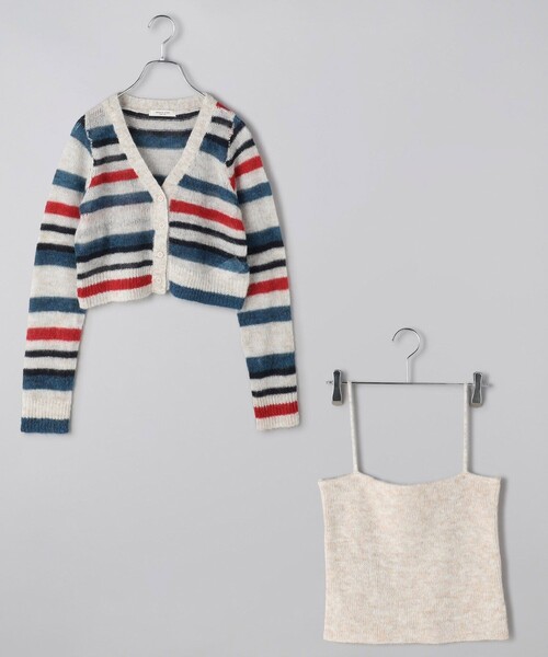 新品　CPG マルチボーダーニットブルゾン　ブラック/ホワイト サイズ1 フェザーマルチボーダーニットプルオーバー｜INGNI(イング) 公式通販