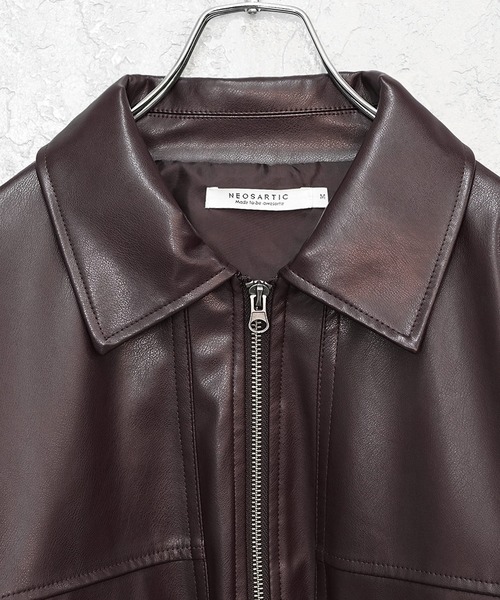 MinoriTY】シンセティックレザービッグブルゾン ショート丈