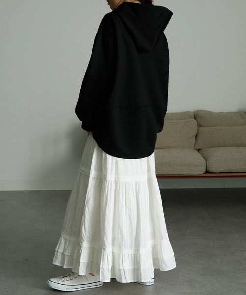 RANAN（ラナン）の「スポンディッシュダンボールジップパーカー（パーカー・レディース・ブラック/ブルー/ホワイト・M/LL/L）」の19枚目の写真
