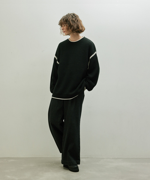 JUNRED（ジュンレッド）の「配色ニットプルオーバー（ニット/セーター・メンズ・ベージュ系その他/ブラック/ブルー・M/L）」の12枚目の写真