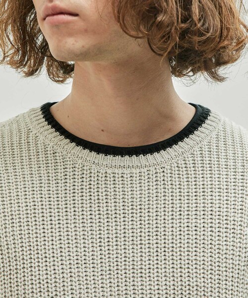 JUNRED（ジュンレッド）の「配色ニットプルオーバー（ニット/セーター・メンズ・ベージュ系その他/ブラック/ブルー・M/L）」の18枚目の写真