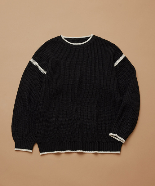JUNRED（ジュンレッド）の「配色ニットプルオーバー（ニット/セーター・メンズ・ベージュ系その他/ブラック/ブルー・M/L）」の21枚目の写真