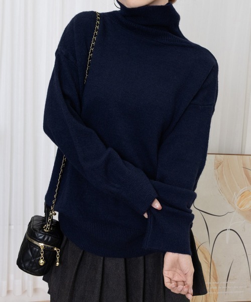 Miniministore(ミニミニストア)の「【新カラー追加】タートルネックニット レディース 秋冬服(ニット/セーター・レディース・アイボリー/ダークグレー/ブルー/レッド/ベージュ/モカ/ブラック/ネイビー/ライトグレー・フリー)」の8枚目の写真