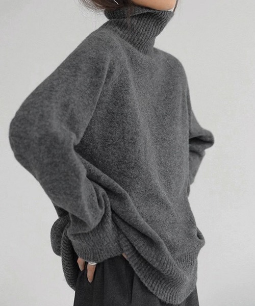 Miniministore(ミニミニストア)の「【新カラー追加】タートルネックニット レディース 秋冬服(ニット/セーター・レディース・アイボリー/ダークグレー/ブルー/レッド/ベージュ/モカ/ブラック/ネイビー/ライトグレー・フリー)」の5枚目の写真