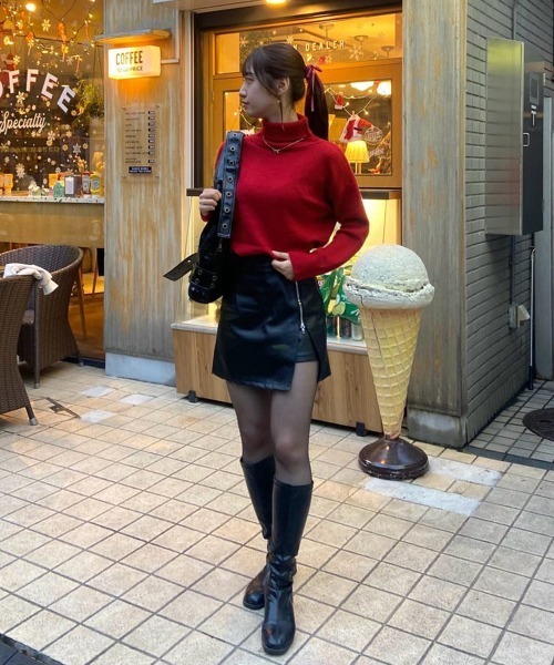 Miniministore(ミニミニストア)の「【新カラー追加】タートルネックニット レディース 秋冬服(ニット/セーター・レディース・アイボリー/ダークグレー/ブルー/レッド/ベージュ/モカ/ブラック/ネイビー/ライトグレー・フリー)」の14枚目の写真
