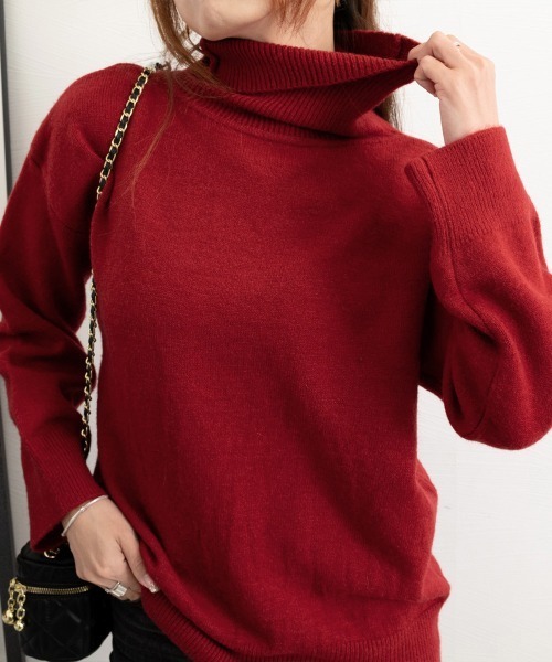 Miniministore(ミニミニストア)の「【新カラー追加】タートルネックニット レディース 秋冬服(ニット/セーター・レディース・アイボリー/ダークグレー/ブルー/レッド/ベージュ/モカ/ブラック/ネイビー/ライトグレー・フリー)」の18枚目の写真